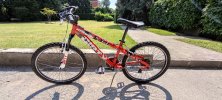 MTB DIRTY Rossa e bianca da bambino/ragazzo 7-14 anni 24 pollici