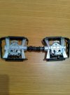 Pedali SPD semiautomatici Rockrider MTB-500 con lato piatto